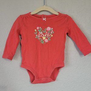 Carter's Love Long Sleeve Onesie 9 Months 13006